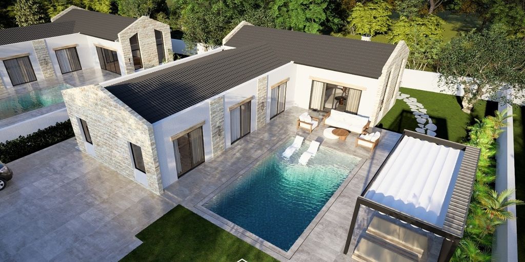 Property photo 1 of 21 A Custom-Build Fethiye Property For Sale - Main View Of The Bungalow, Private Pool, Landscaped Exterior And Private Parking