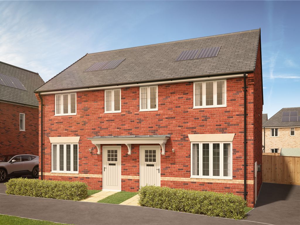 Property photo 1 of 8 A Red Brick Semi-Detached House With White-Framed Windows And Two Front Doors Sits In The Foreground