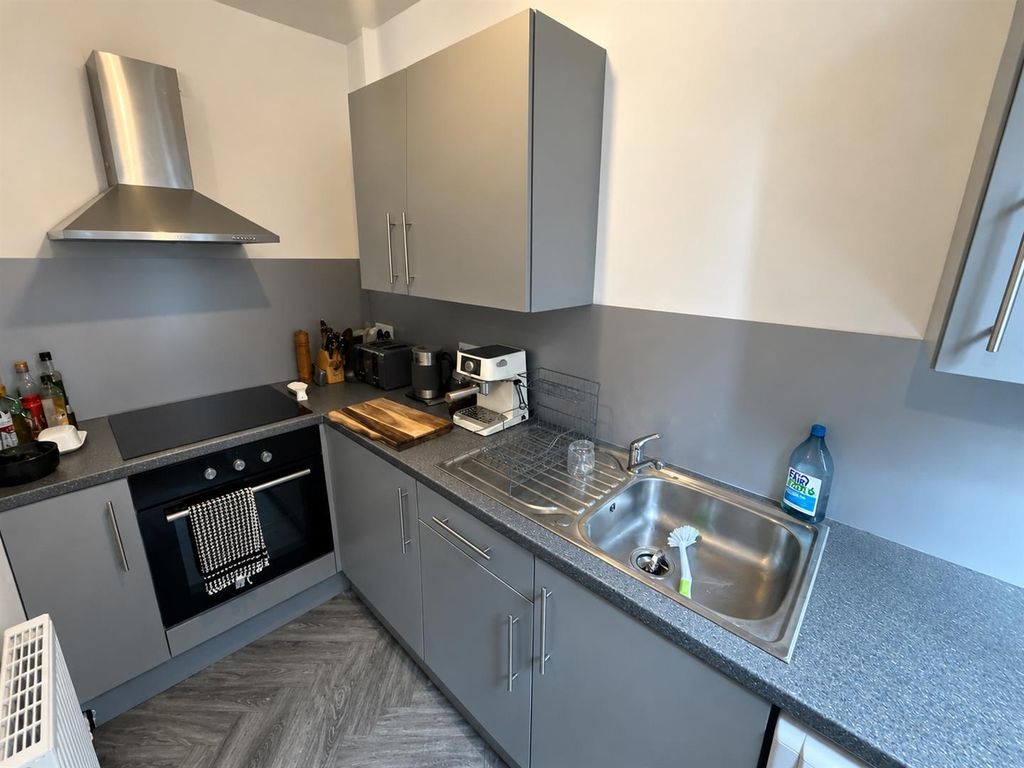Property photo 3 of 13 Modern Grey Kitchen With Stainless Steel Accents.P