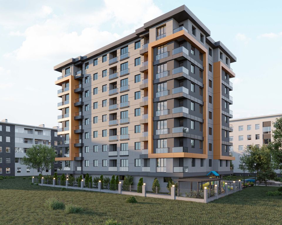 Property photo 2 of 11 Modern Lakeside Off-Plan Istanbul Property For Sale - Lovely Gardens Surrounding The Apartment Block
