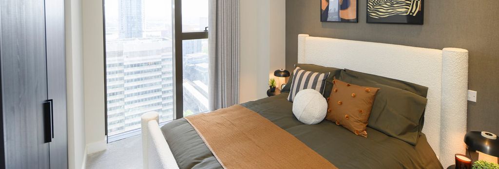 Property photo 3 of 4 Double Bed With Wardrobe Opposite, Floor To Ceiling Window, Bedside Tables And Wall Hanging