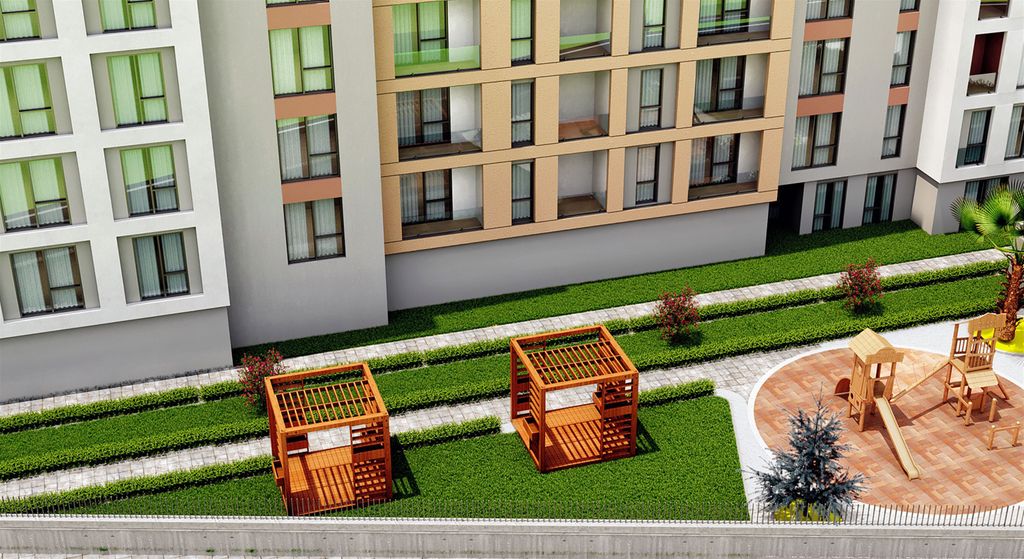 Property photo 3 of 15 Istanbul City Centre Apartments For Sale In Eyup - Landscaped Gardens And Seating