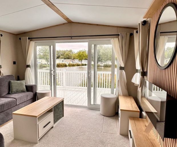 Property photo 1 of 10 Abi Jetty Living Room Lounge Area Decking Lake View At Hoburne Cotswold Holiday Park