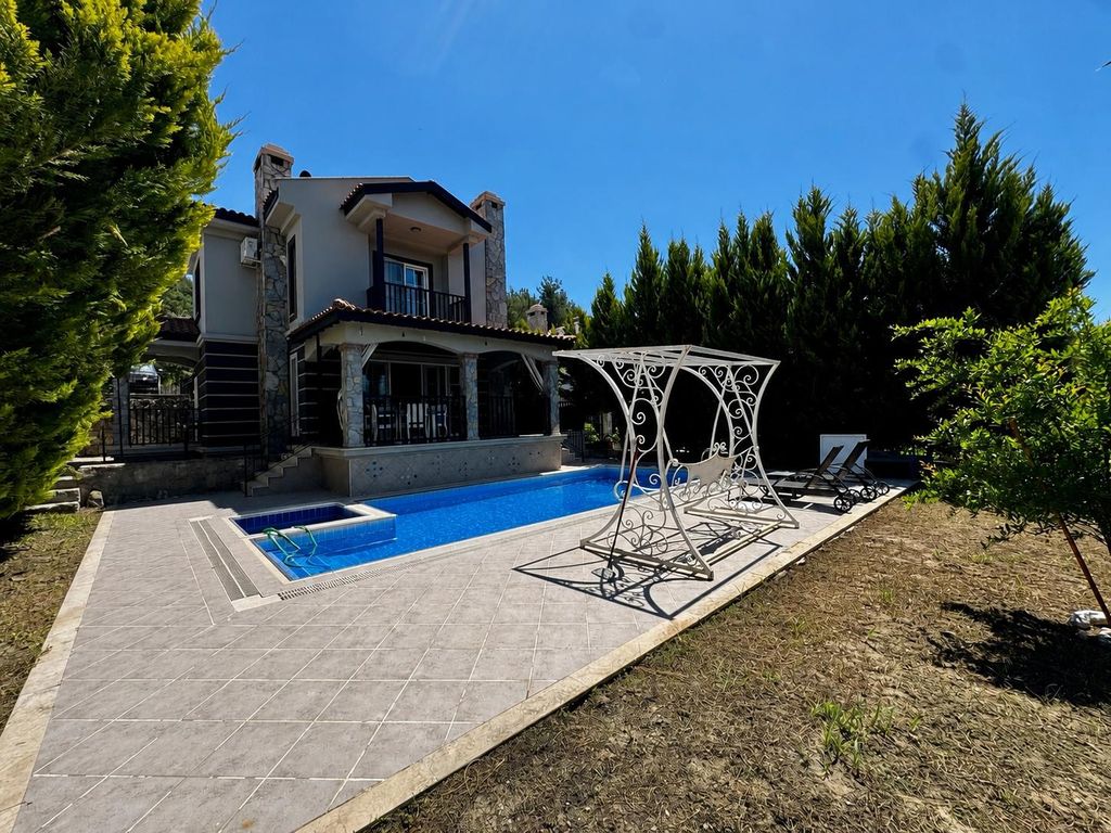 Property photo 1 of 24 Rural Detached Villa For Sale Near Seydikemer - Main View Of The Property And Pool