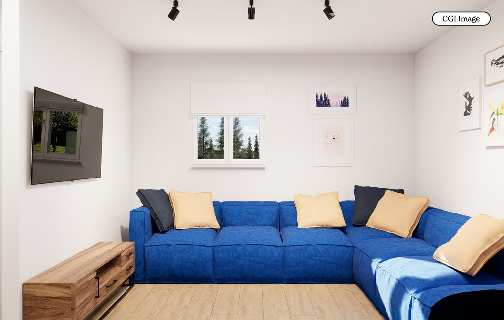 Property photo 2 of 13 Bright Modern Lounge With Blue Corner Sofa...