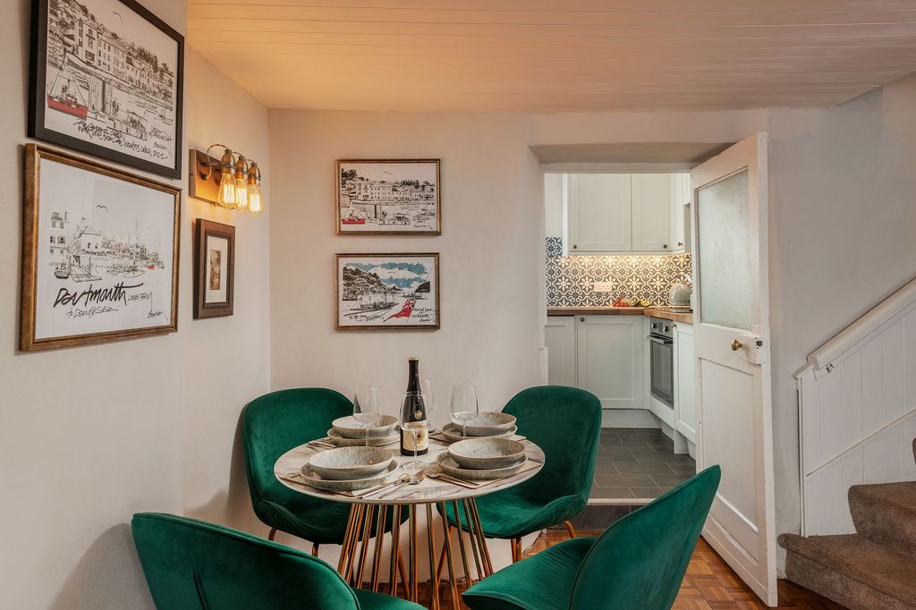 Property photo 3 of 11 Crooks Cottage, Dittisham - Dining Area Through To Kitchen
