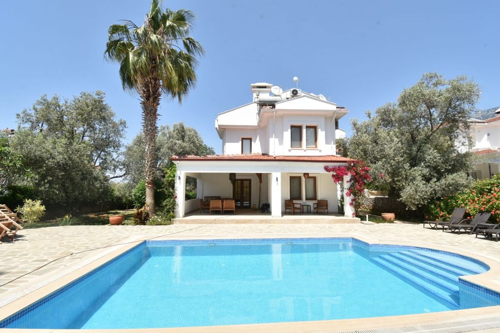 Property photo 1 of 20 Uniquely Designed Fethiye Property For Sale – Main View Of Stunning Villa And Pool