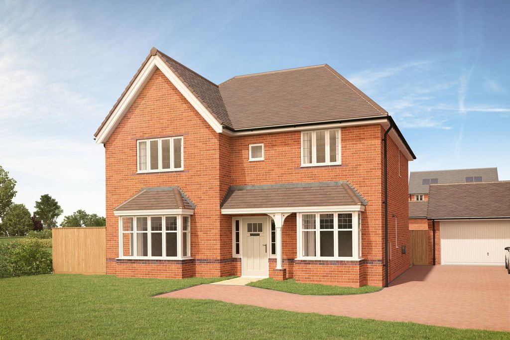 Property photo 1 of 10 A Modern Brick House With A White Front Door And Bay Windows Sits On A Manicured Lawn