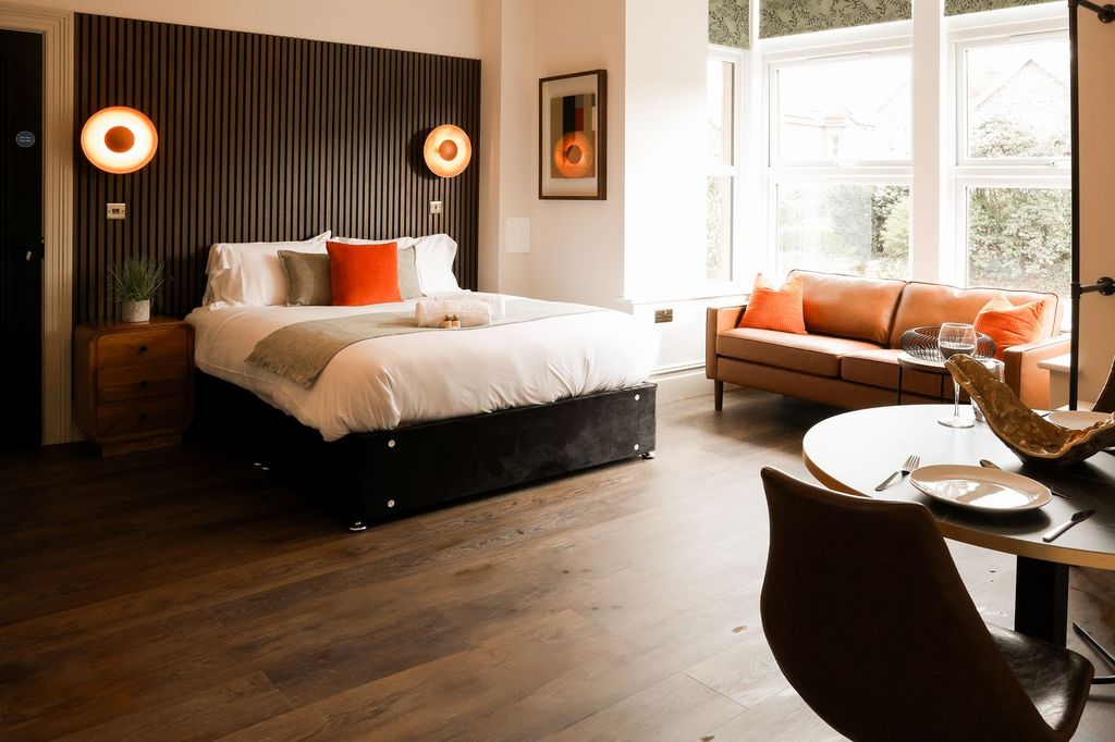 Property photo 1 of 11 Bright Stylish Room With Sofa And Large Windows...