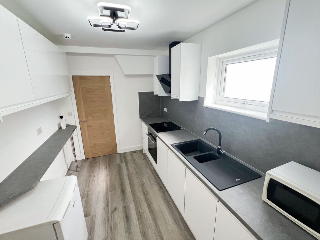 Property photo 2 of 5 Bright And Modern Kitchen Featuring Sleek White Ca...
