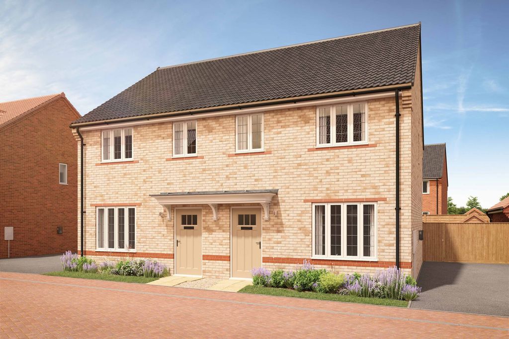 Property photo 1 of 10 A Pair Of Modern Semi-Detached Houses With Light Brickwork And Light-Colored Doors Stand In The Fore