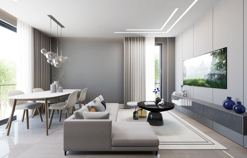 Property photo 2 of 12 Brand New Belek Apartment In Antalya For Sale - Open-Plan Living Room
