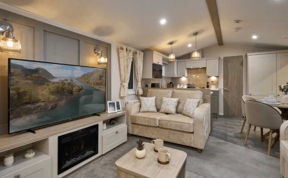 Property photo 1 of 6 Modern Lounge With Feature Fireplace And Open Plan Kitchen In The Willerby Salisbury