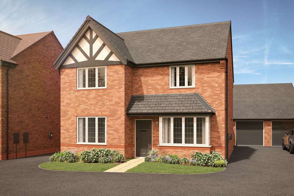 Property photo 2 of 11 A Modern Brick House With A Manicured Lawn In The Foreground Sits Under A Bright Blue Sky With Fluff