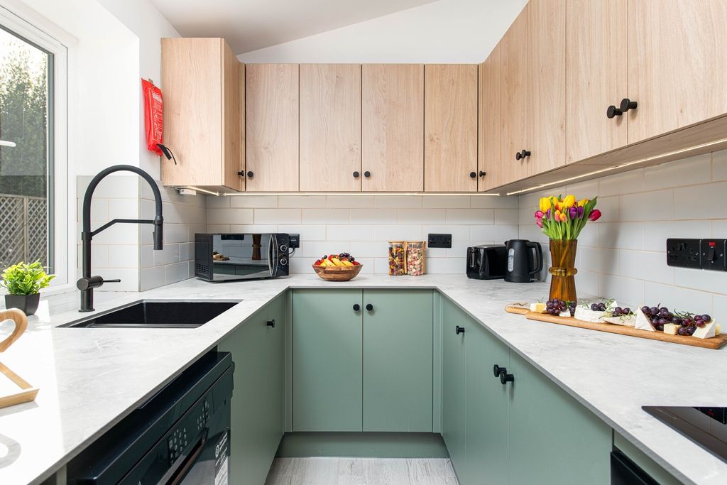 Property photo 3 of 14 Modern Stylish Kitchen With Sage Green Cabinets...