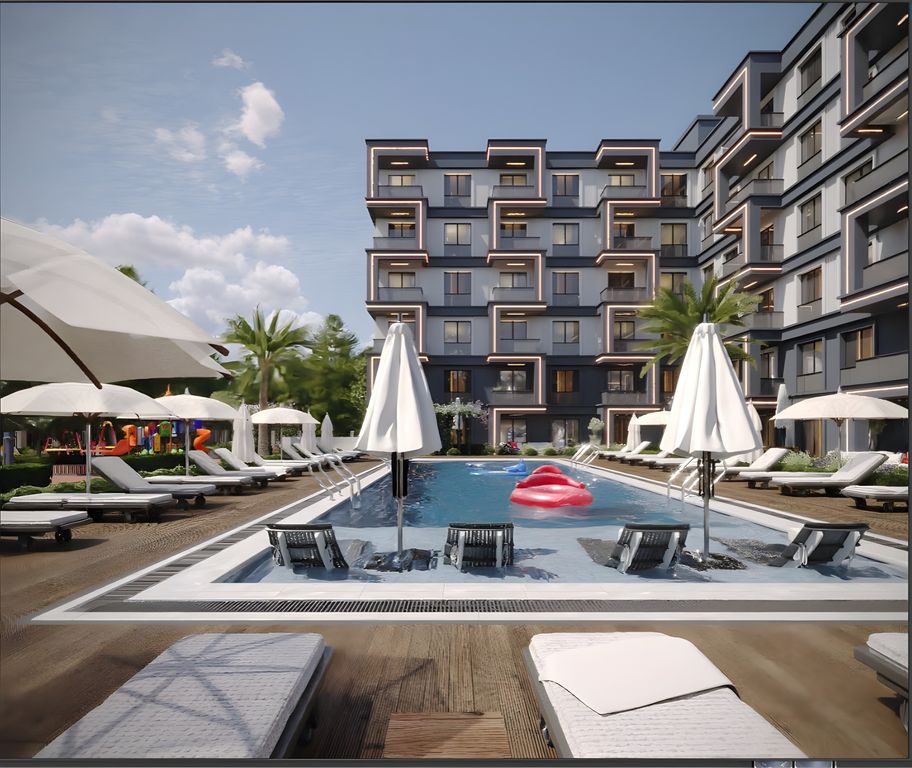 Property photo 2 of 13 Antalya Investment Properties For Sale In Altintas - Communal Pool And Sunbathing Terraces