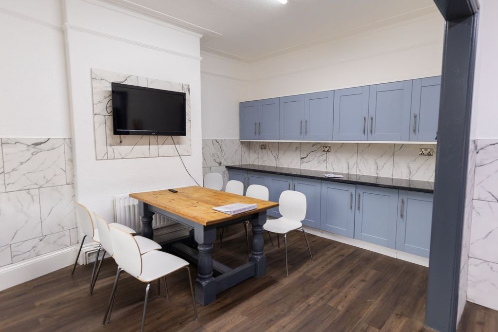 Property photo 1 of 12 Bright And Clean Kitchen With Light Blue Cabinets,...