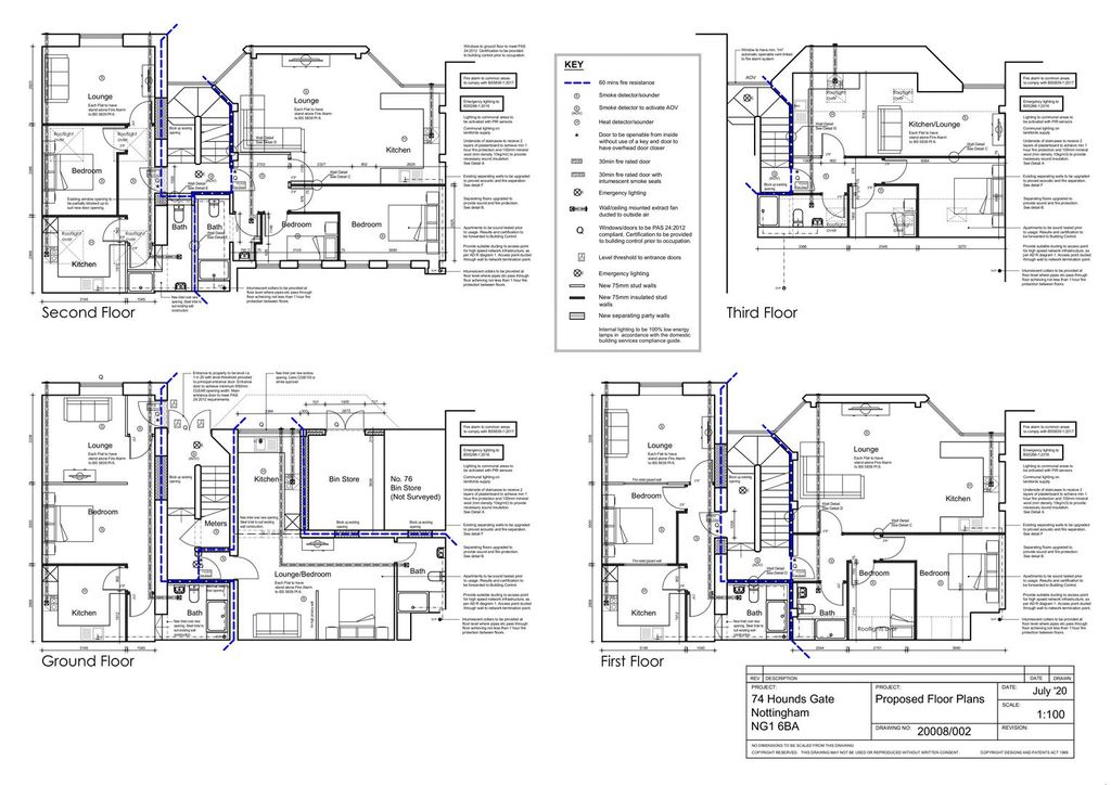Property photo 2 of 2 Floor Plans - 74 Hounds Gate, Nottingham, Ng1 6Dp.