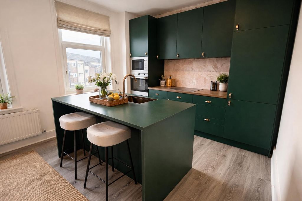 Property photo 3 of 8 Contemporary Kitchen With Green Accents.Png