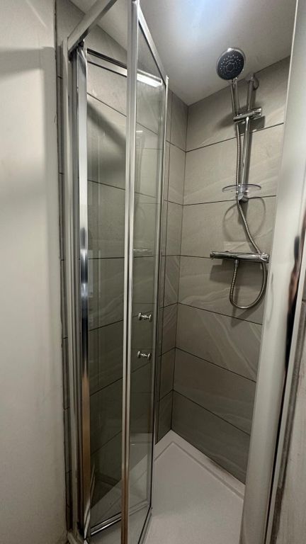 Property photo 2 of 4 Sleek Contemporary Walk-In Shower With Grey Tiling...