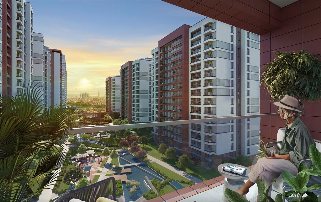 Property photo 2 of 20 Off Plan Modern Apartments For Sale In Eyup - Balcony View Over Gardens