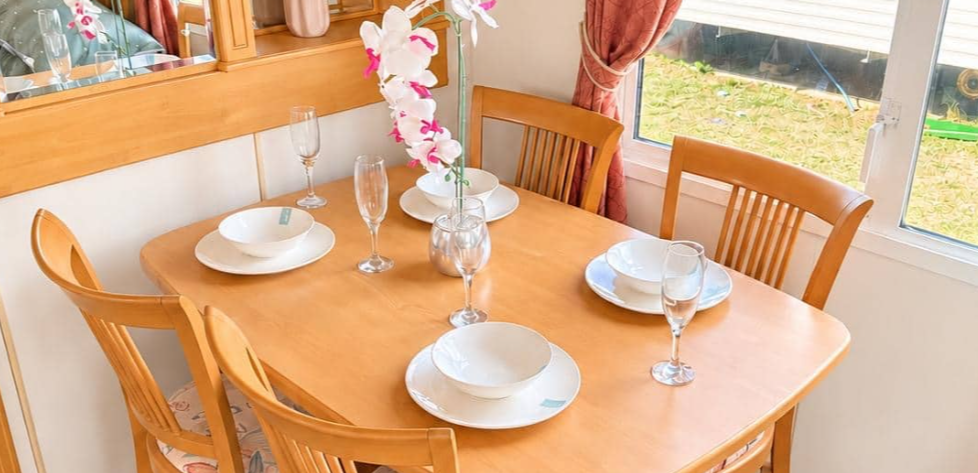 Property photo 3 of 3 Dining Area With Four Place Table In The Atlas Mayfair Super Holiday Caravan At Plough Leisure, Kent