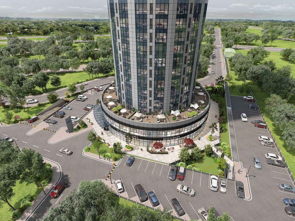 Property photo 1 of 13 Istanbul Offices &amp; Commercial Units For Sale With Sea And Lake Views - Main View Of The Office Tower And Surrounding Social Areas