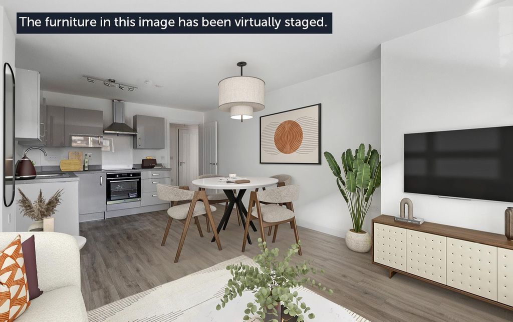 Property photo 3 of 77 Plot 7 Kitchen And Living Area With Virtual Stagin