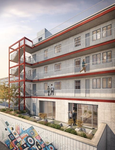 Property photo 3 of 6 5225 C02 Exterior Courtyard Stage07 With Street Art.Jpeg