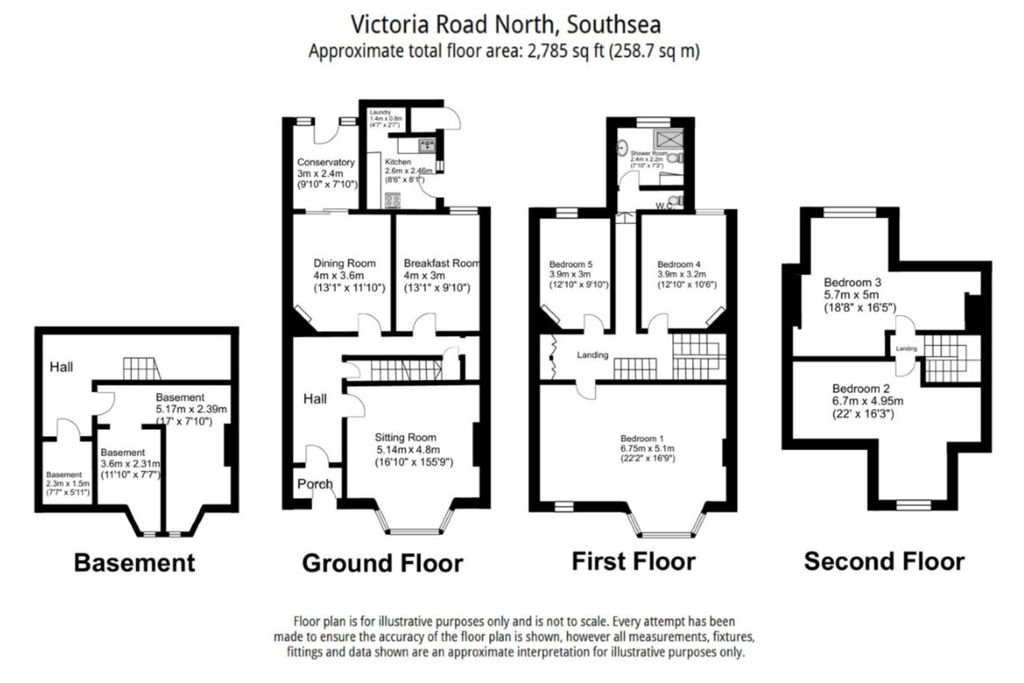 Property photo 2 of 11 98 Victoria Road North, Southsea, Hampshire, Po5 1Qe