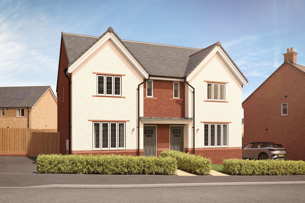 Property photo 1 of 10 A Two-Story Residential House With A Red Brick Exterior And A Gabled Roof