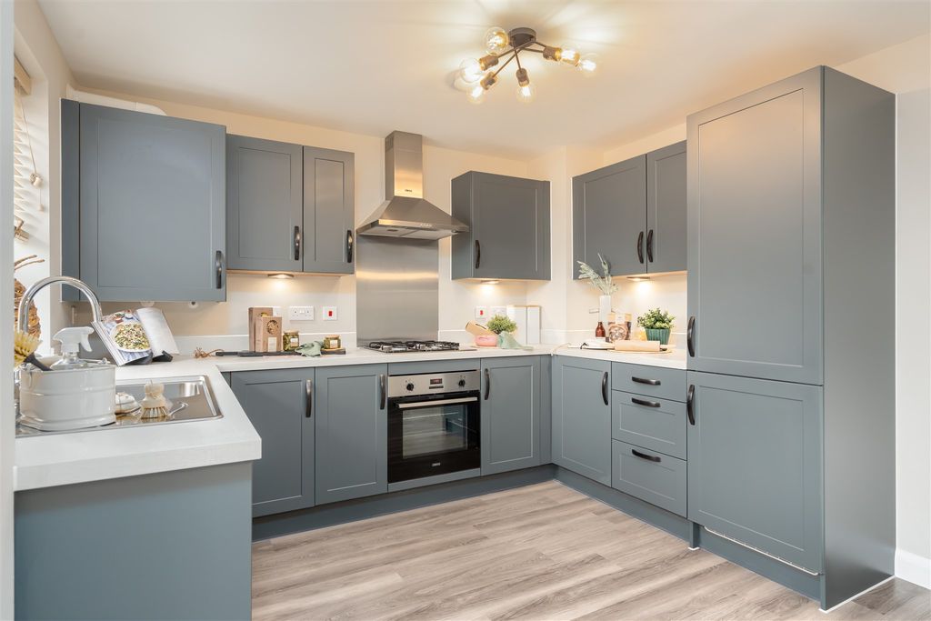Property photo 2 of 10 Internal View Of The Maidstone Fitted Kitchen. 3 Bed Home.
