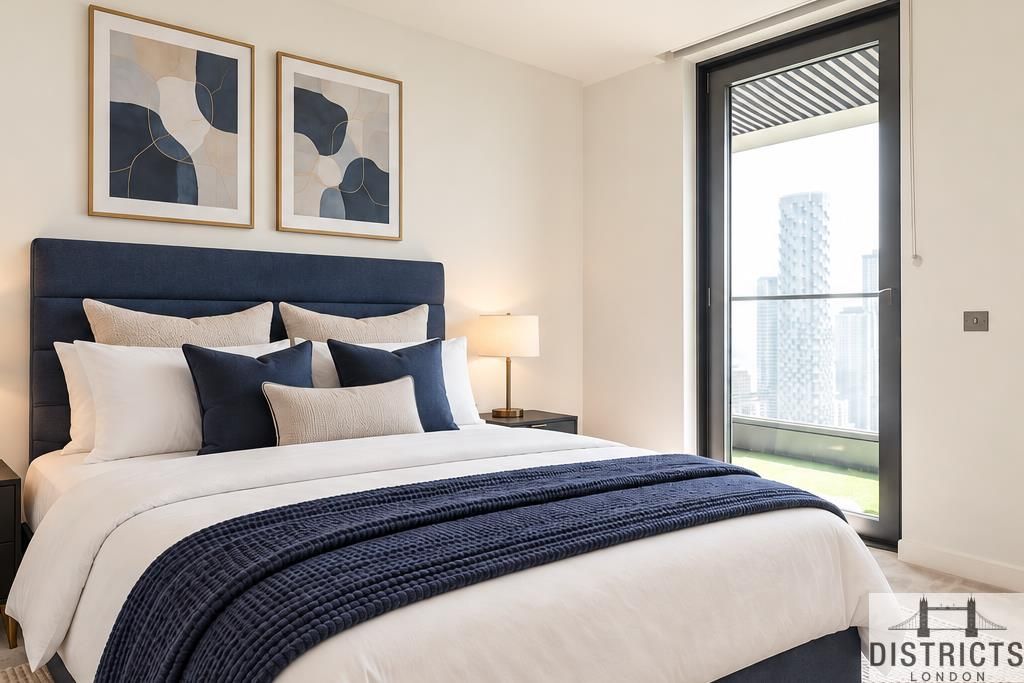 Property photo 3 of 19 Minimalist Navy Bedroom With City View.Png