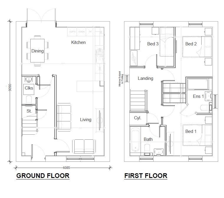 Property photo 3 of 19 Three Bedroom Type 2 Floor Plan