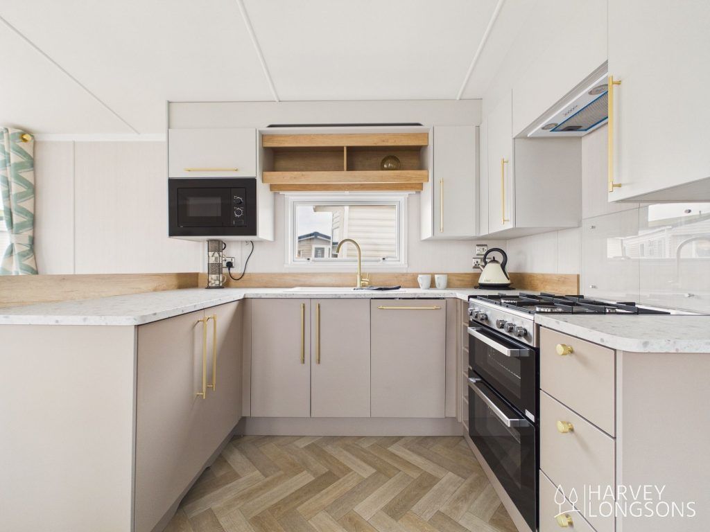 Property photo 2 of 12 Swift Burgundy Modern Fitted Kitchen At Lossiemouth Holiday Park
