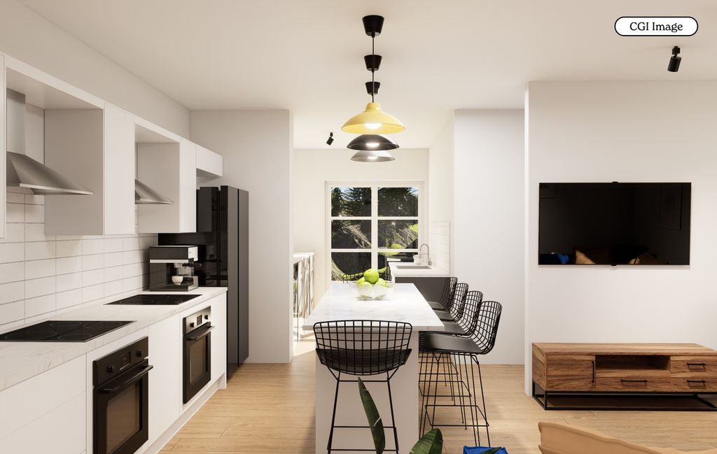 Property photo 3 of 13 Bright Modern Kitchen With Island Dining...