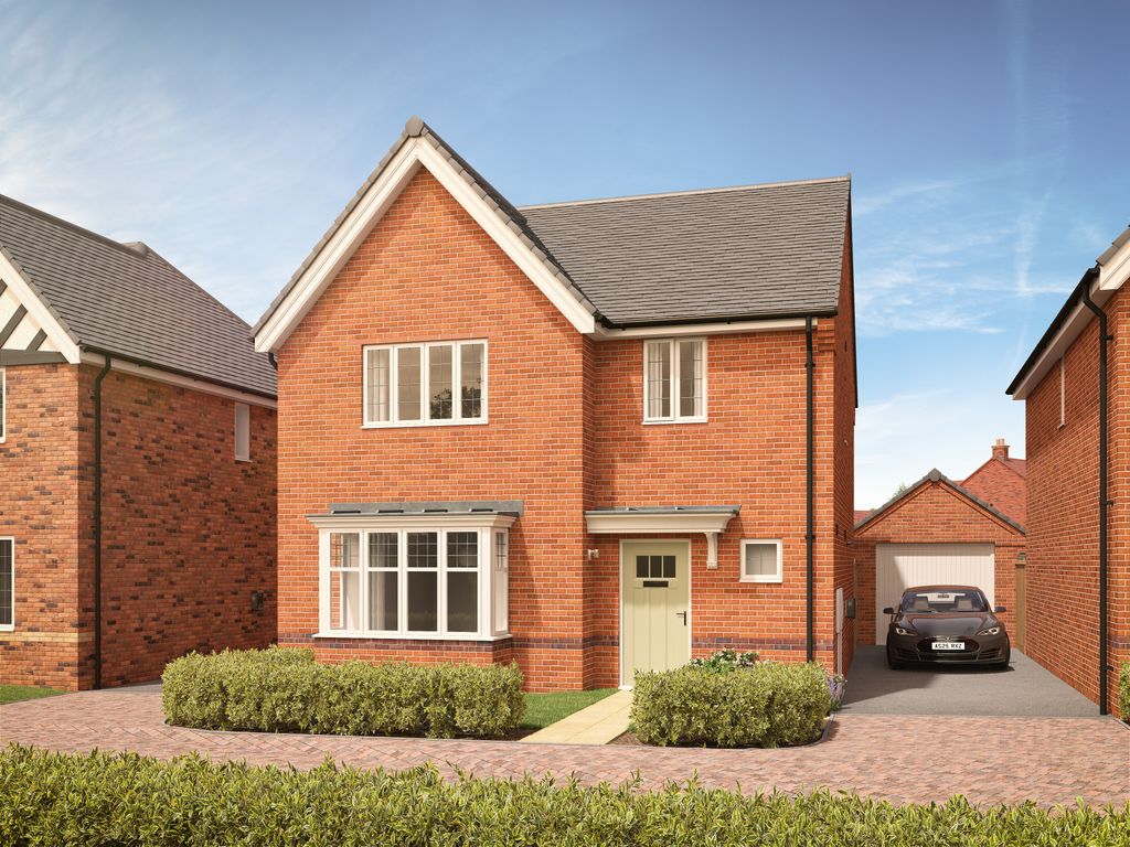 Property photo 1 of 10 A Red Brick House With A Light Green Door And Bay Window Sits On A Paved Driveway In Front Of A Clea