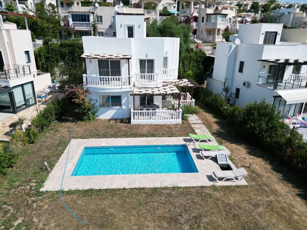 Property photo 1 of 25 Luxurious Renovated Villa For Sale In Milas, Bogazici - Arial View Of The Villa And Gardens