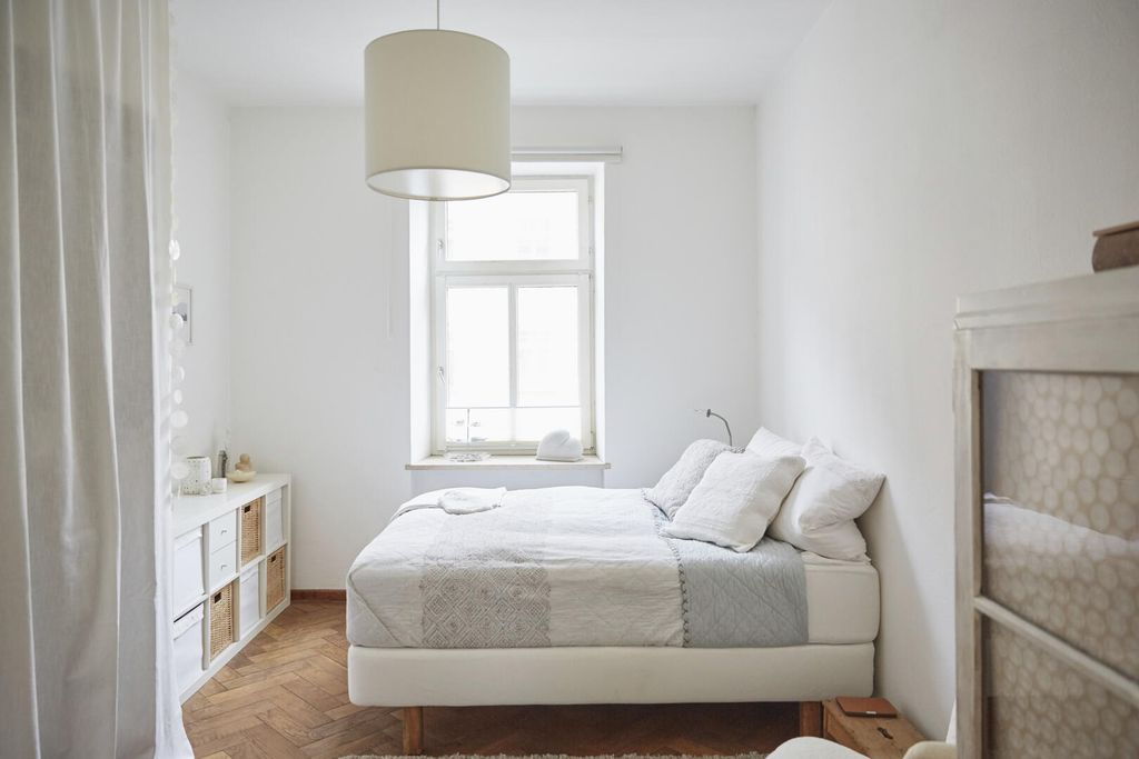 Property photo 3 of 5 White-Coloured-Bedroom-With-Parquet-Floor-Bed-And-