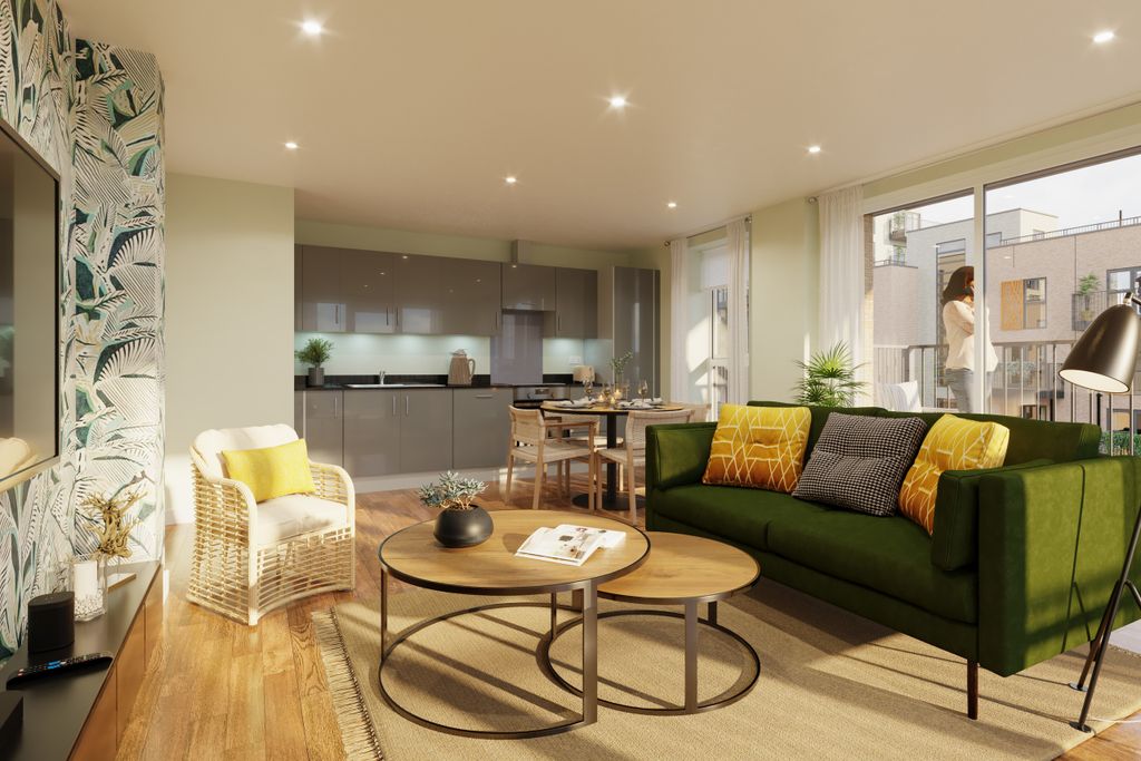 Property photo 2 of 10 Mem099 Cable Wharf A2 Kitchen Lounge - 002