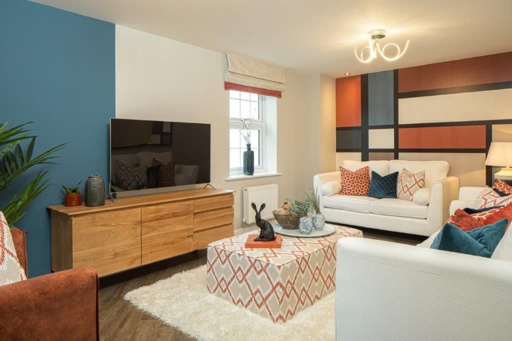 Property photo 3 of 9 Hertford Lounge With Abstract Wallpaper