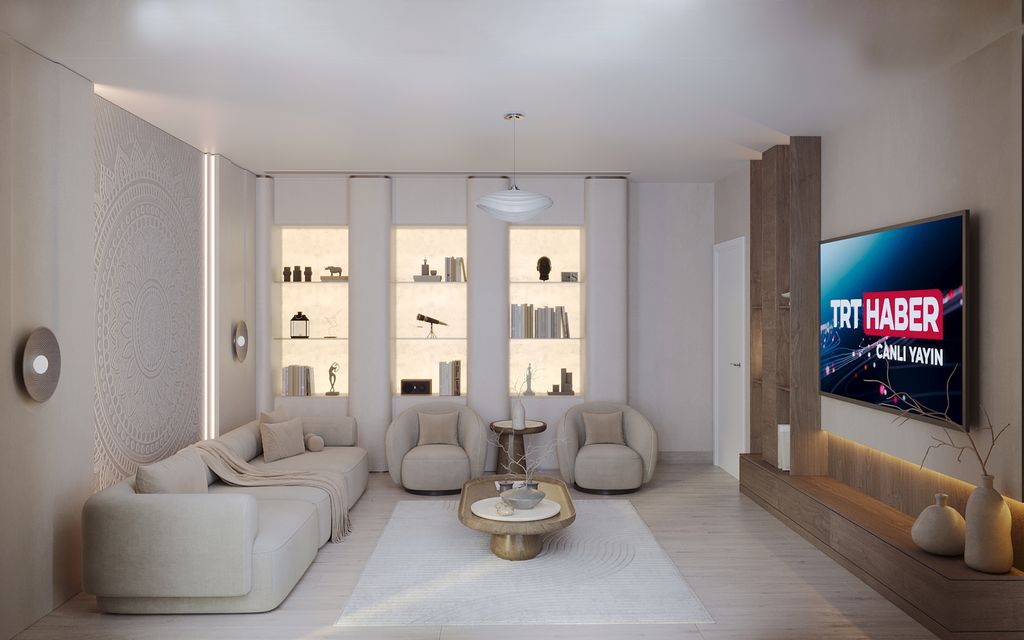 Property photo 1 of 18 City Centre Istanbul Apartments For Sale In Kagithane - Spacious Lounge