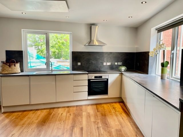 Property photo 2 of 11 Bright Modern Kitchen With Large Windows, Sleek Gr...
