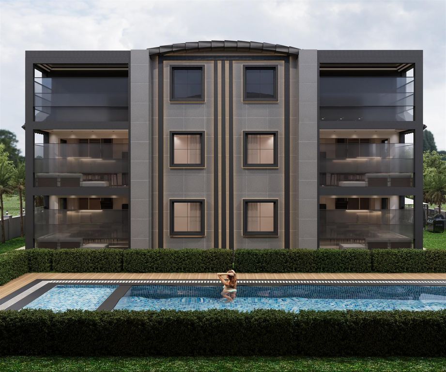 Property photo 1 of 17 Apartments On The Riverside For Sale In Belek - Main View Of The Complex With A Pool