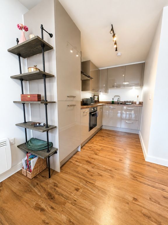 Property photo 3 of 9 Modern Gloss Kitchen With Stylish Open Shelving....