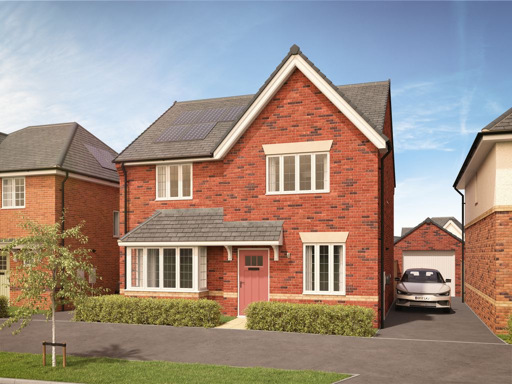 Property photo 1 of 11 A Red Brick House With A Bay Window And A Pink Door Sits On A Paved Driveway In Front Of A Clear Blu
