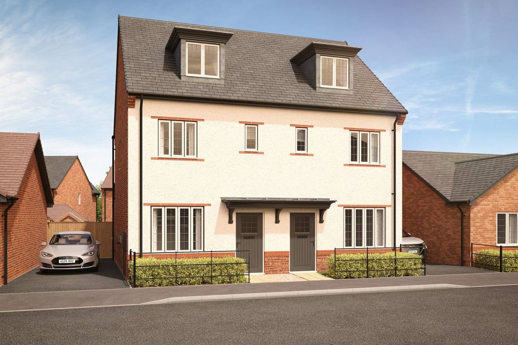 Property photo 1 of 10 A Modern Semi-Detached House With A Manicured Lawn In The Foreground Is Surrounded By Other Brick Ho