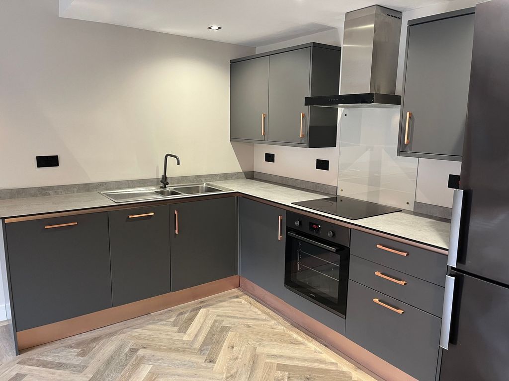 Property photo 2 of 6 A Modern Kitchen Featuring Sleek Grey Cabinets Wit...