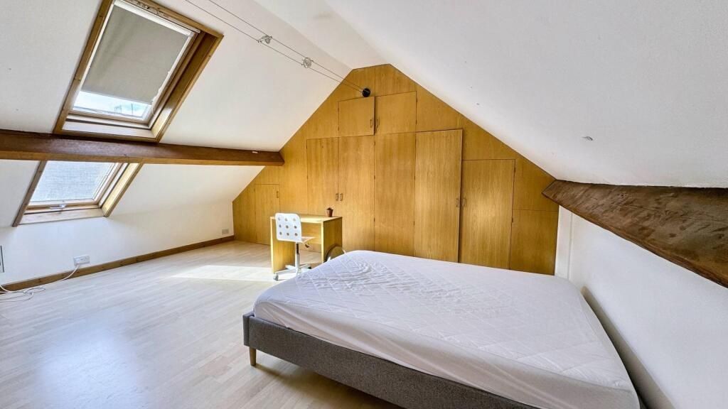 Property photo 2 of 15 Spacious Attic Master Bedroom Featuring Large Skyl...