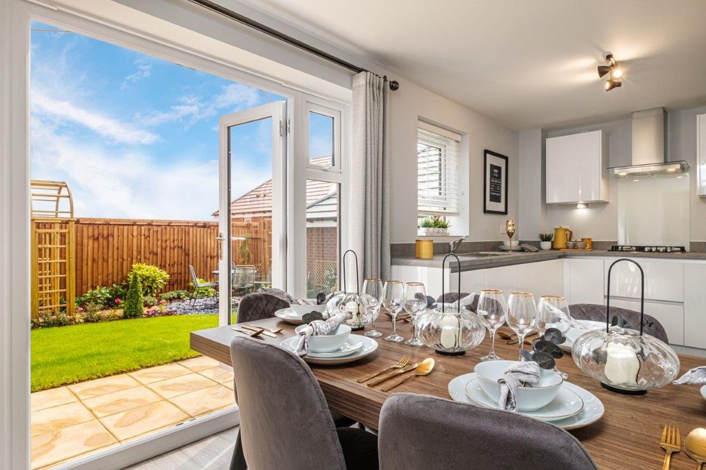 Property photo 1 of 6 Photo Of A Kitchen Diner With Open French Doors To A Landscaped Garden